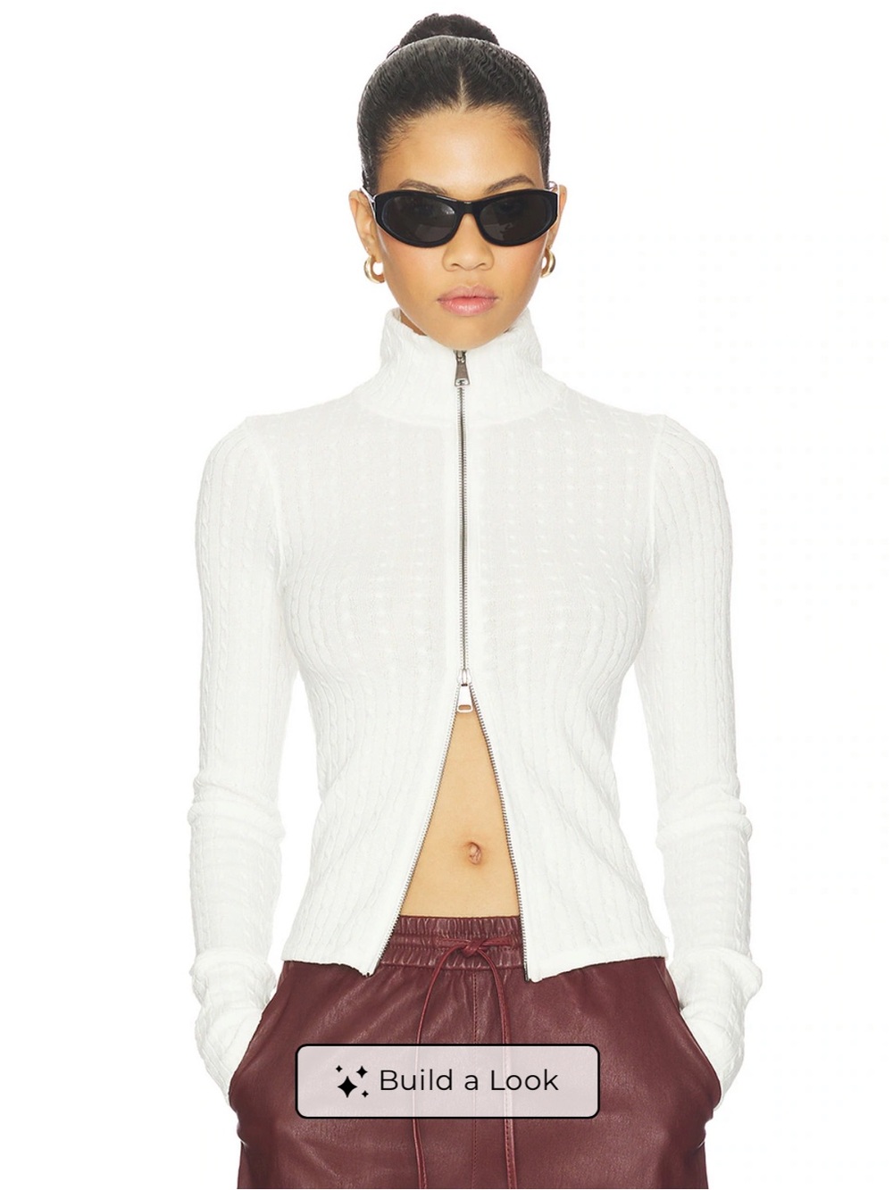Free people Brunch Girl Zip Up in Clean Ivory